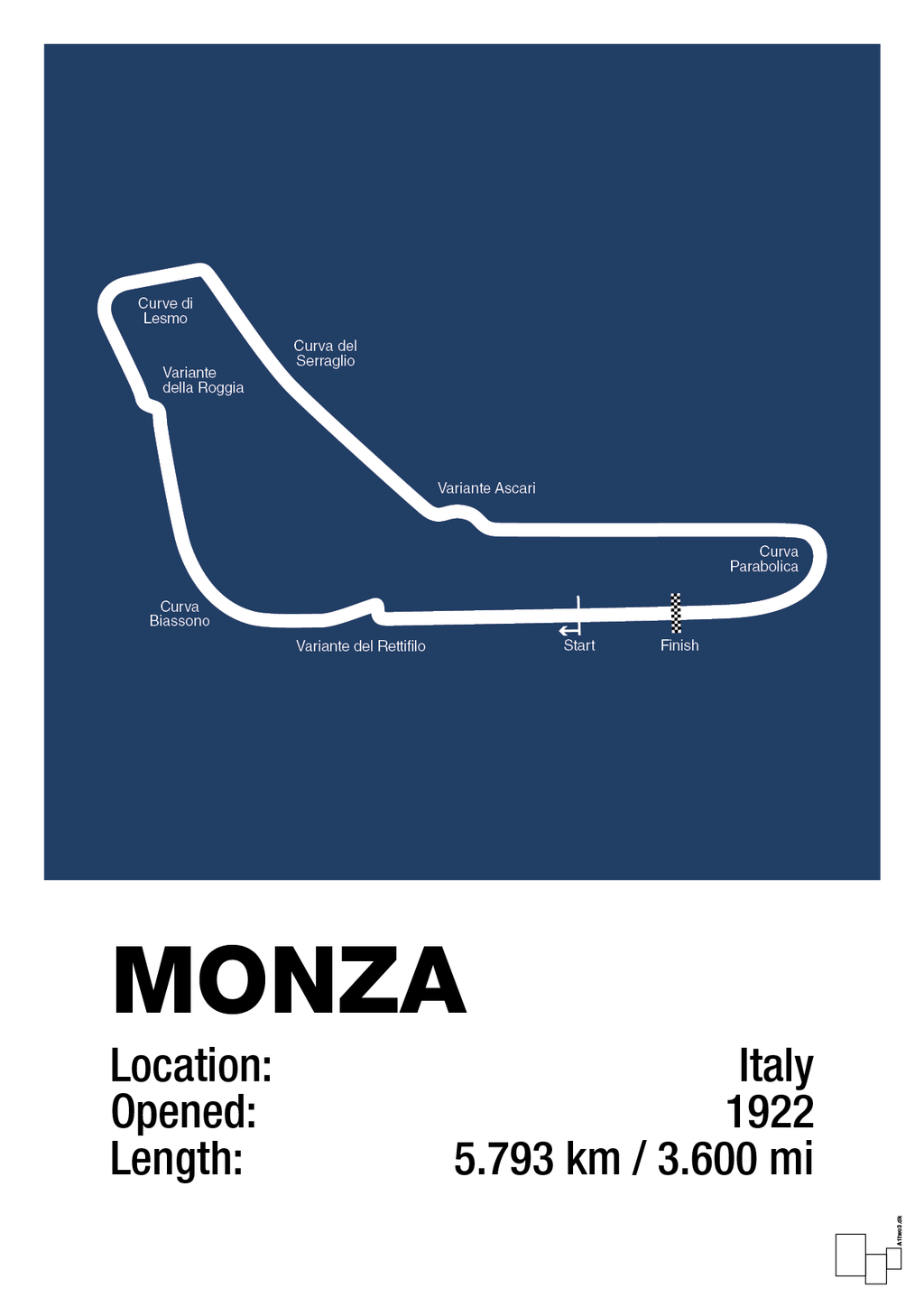 plakat: circuit monza - lapis blue-Formel 1-A1two3