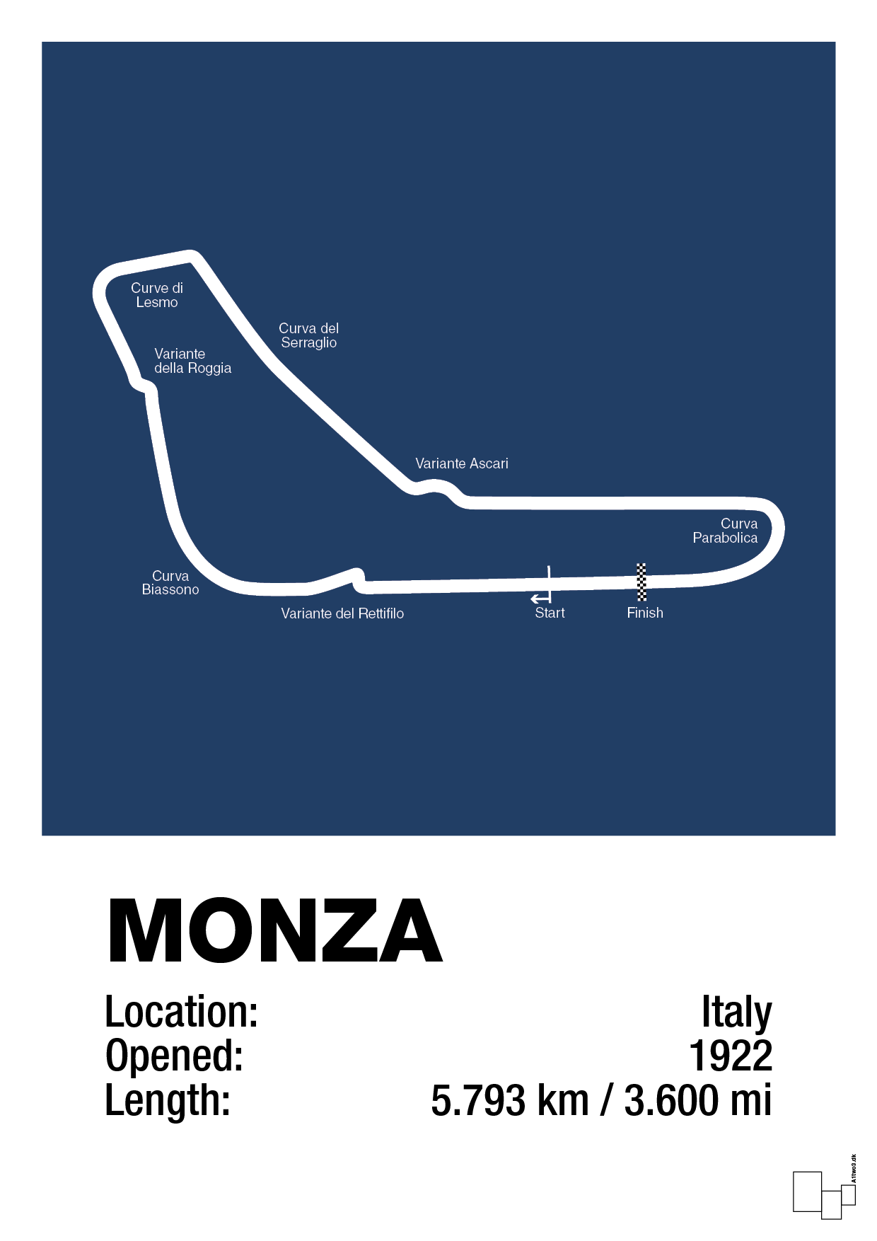 plakat: circuit monza - lapis blue-Formel 1-A1two3
