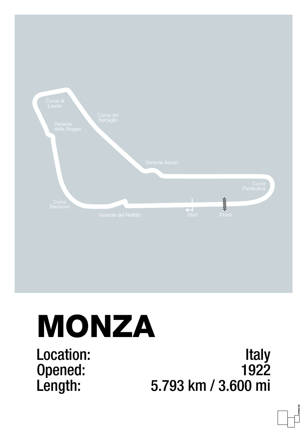 plakat: circuit monza - light drizzle-Formel 1-A1two3