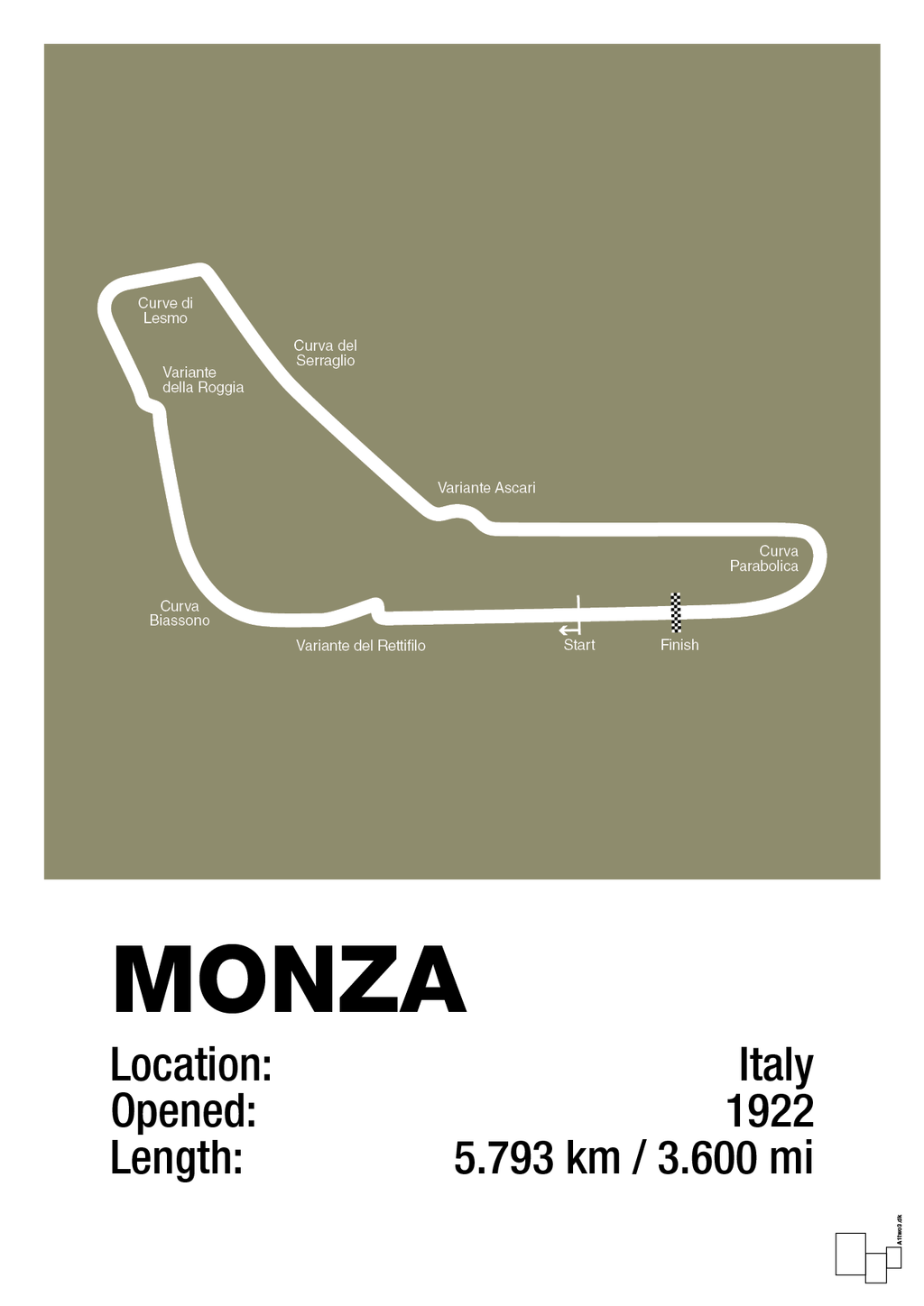 plakat: circuit monza - misty forrest-Formel 1-A1two3