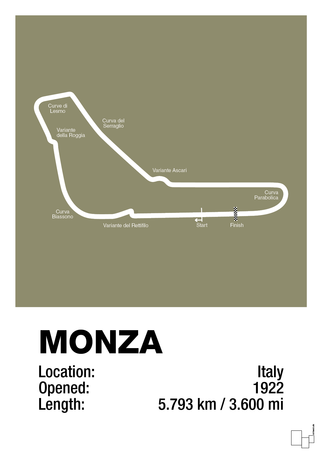plakat: circuit monza - misty forrest-Formel 1-A1two3