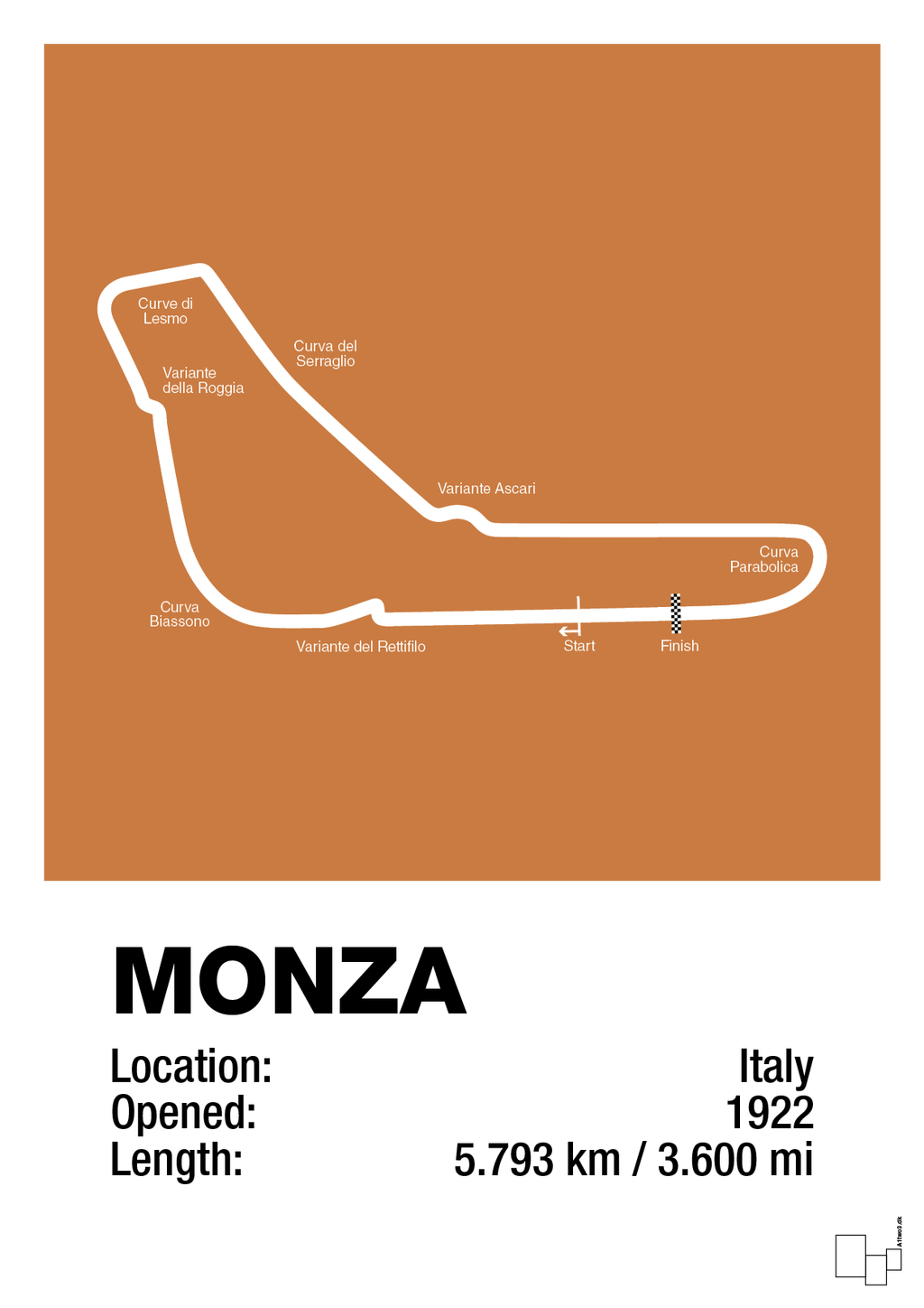 plakat: circuit monza - rumba orange-Formel 1-A1two3