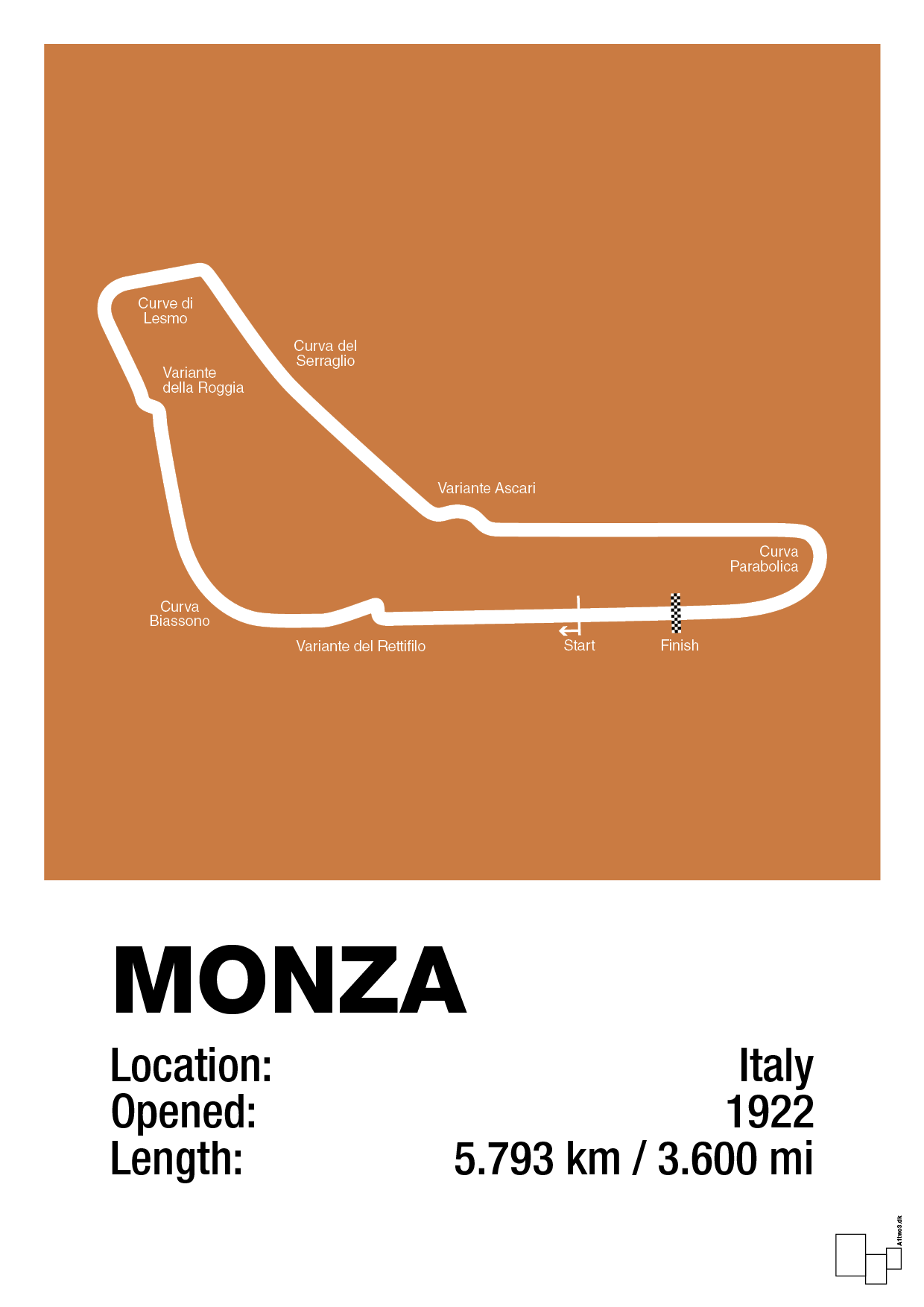 plakat: circuit monza - rumba orange-Formel 1-A1two3