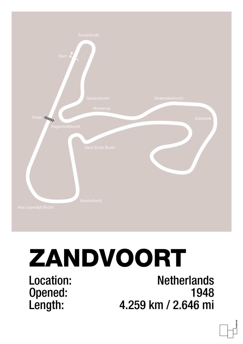 plakat: circuit zandvoort - broken beige-Formel 1-A1two3