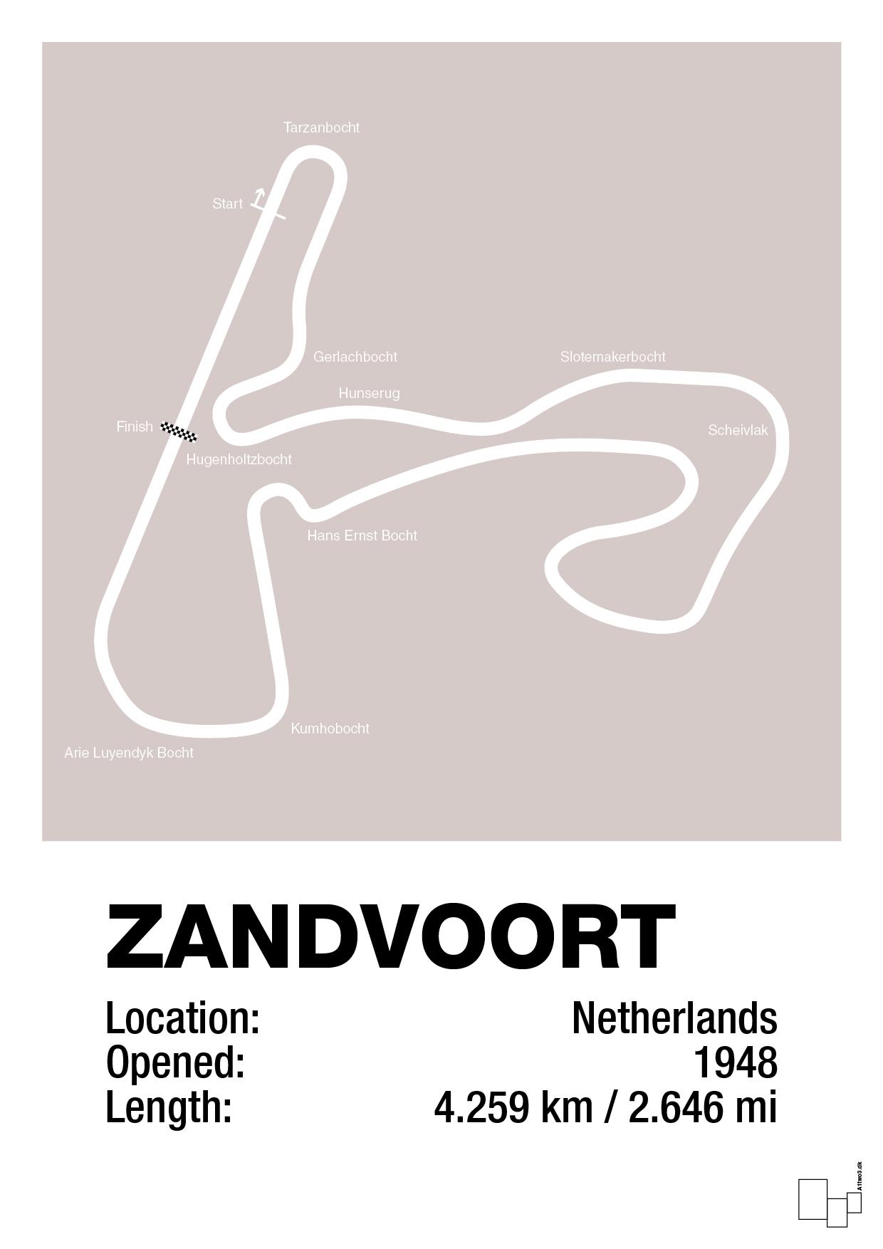 plakat: circuit zandvoort - broken beige-Formel 1-A1two3