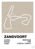 plakat: circuit zandvoort - creamy mushroom-Formel 1-A1two3