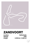 plakat: circuit zandvoort - dusty lilac-Formel 1-A1two3