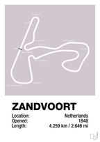 plakat: circuit zandvoort - dusty lilac-Formel 1-A1two3
