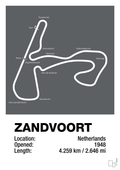 plakat: circuit zandvoort - graphic charcoal-Formel 1-A1two3