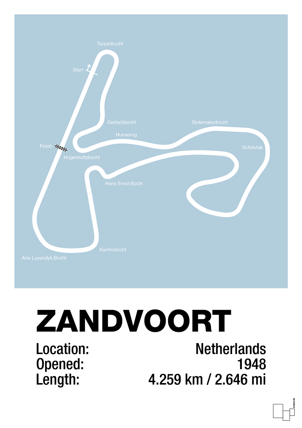 plakat: circuit zandvoort - heavenly blue-Formel 1-A1two3