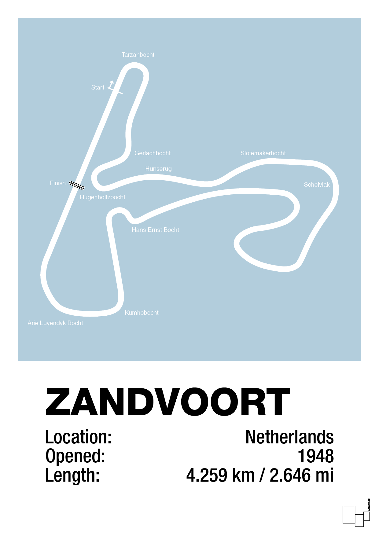 plakat: circuit zandvoort - heavenly blue-Formel 1-A1two3