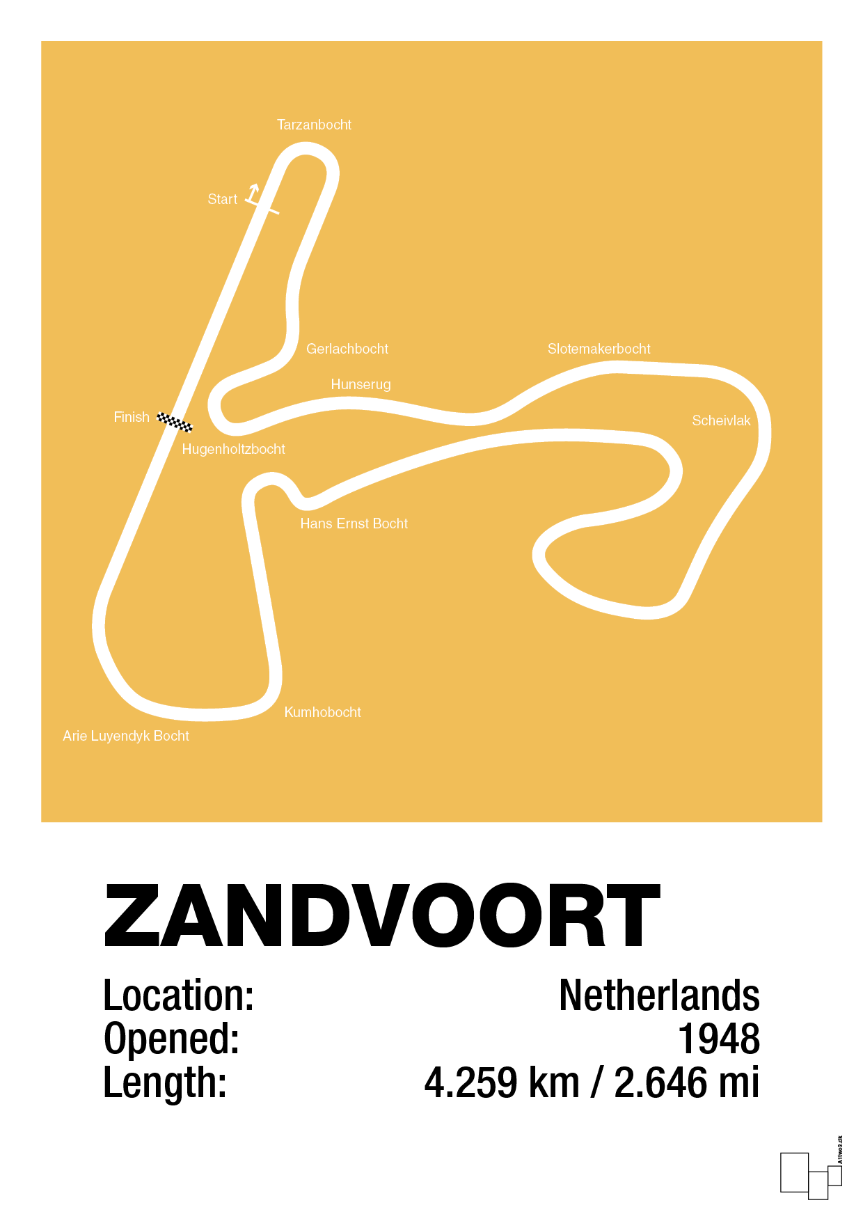 plakat: circuit zandvoort - honeycomb-Formel 1-A1two3