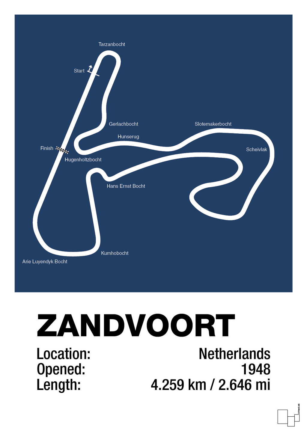 plakat: circuit zandvoort - lapis blue-Formel 1-A1two3