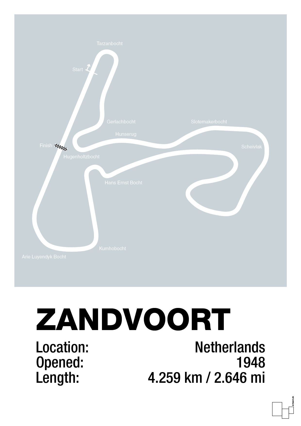 plakat: circuit zandvoort - light drizzle-Formel 1-A1two3