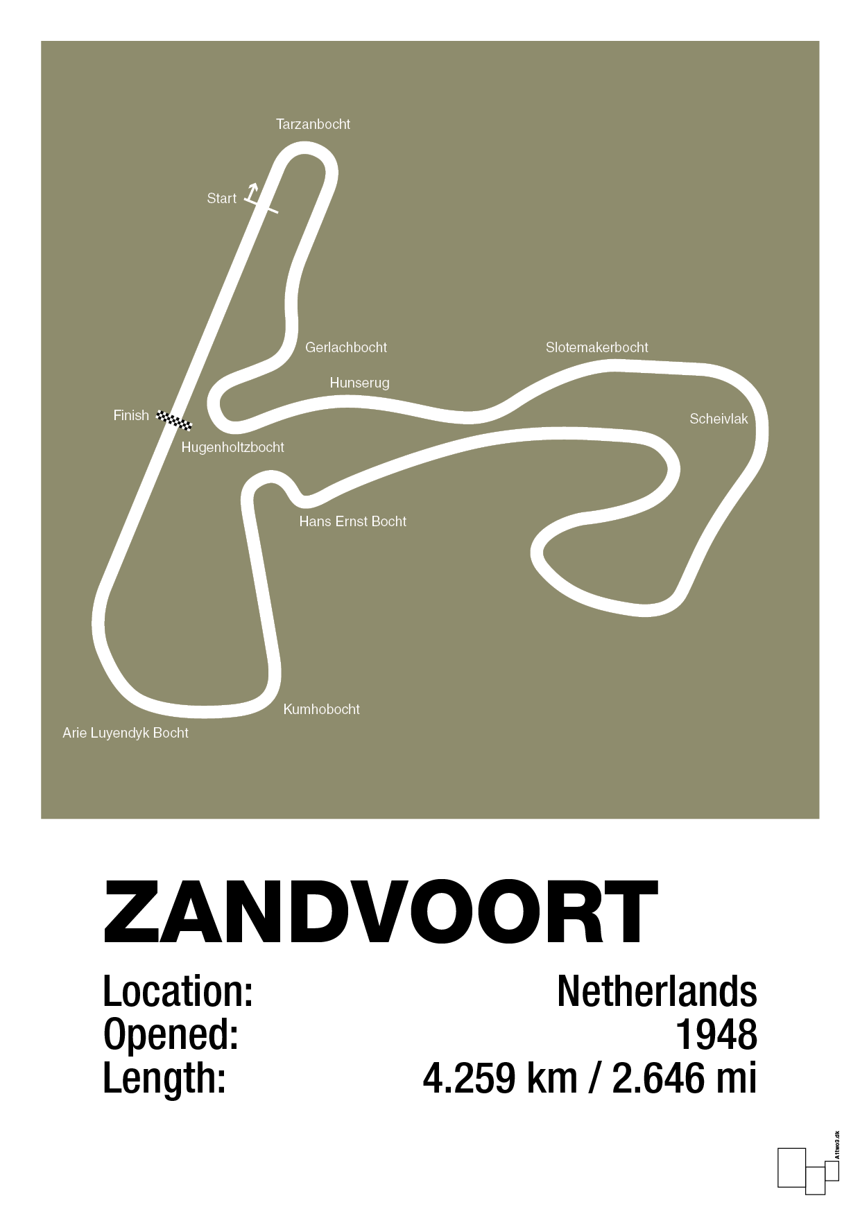 plakat: circuit zandvoort - misty forrest-Formel 1-A1two3