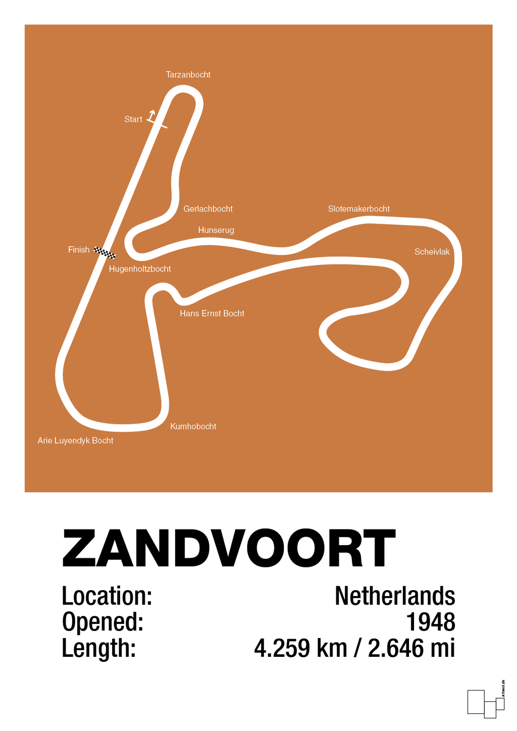 plakat: circuit zandvoort - rumba orange-Formel 1-A1two3