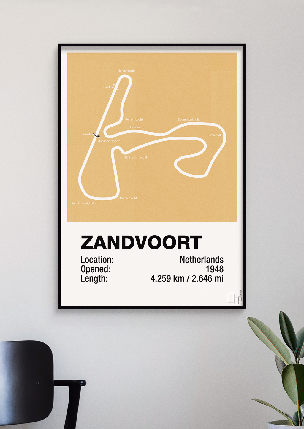 plakat: circuit zandvoort - graphic charcoal-Formel 1-A1two3