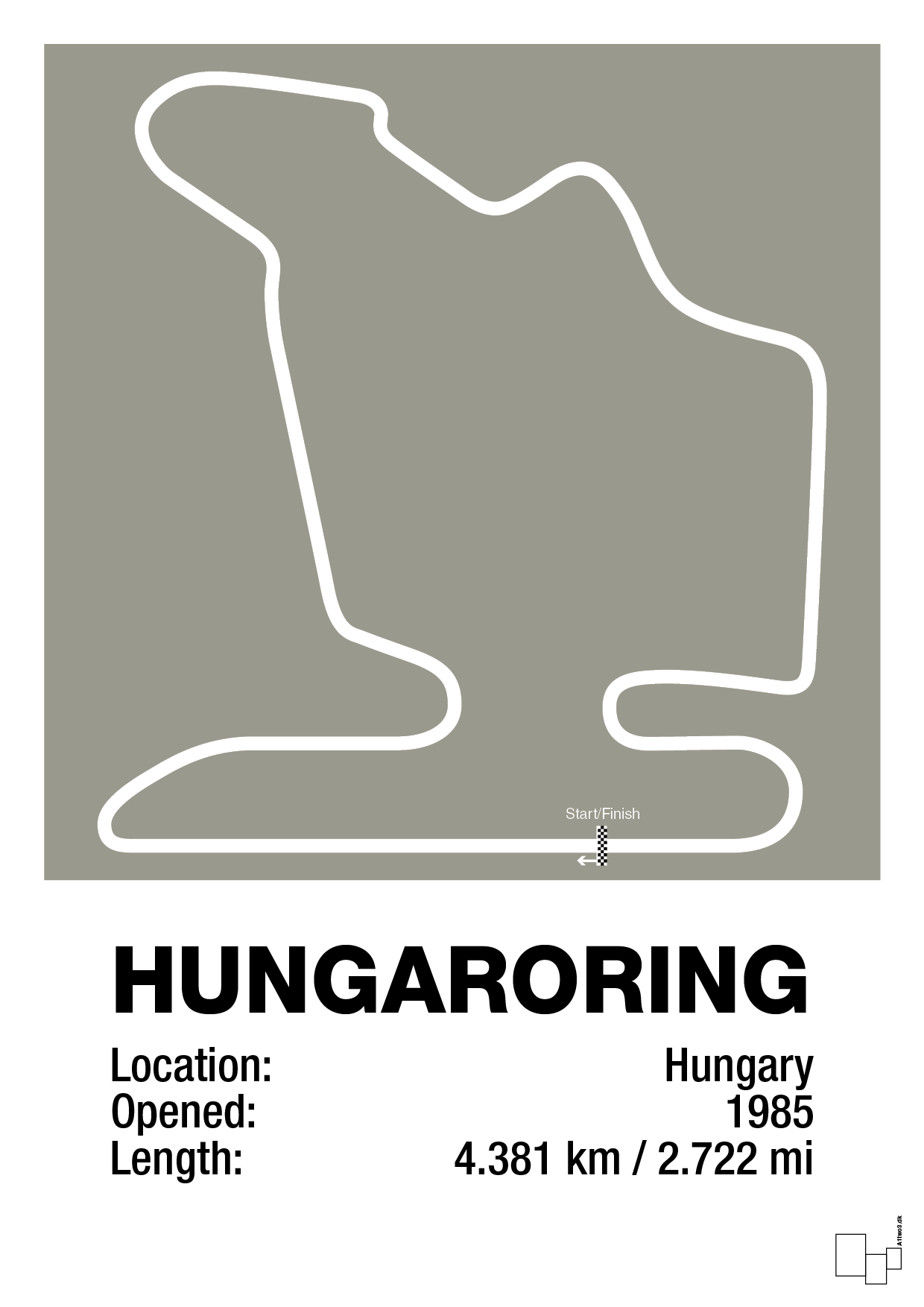 plakat: hungaroring - battleship gray-Formel 1-A1two3
