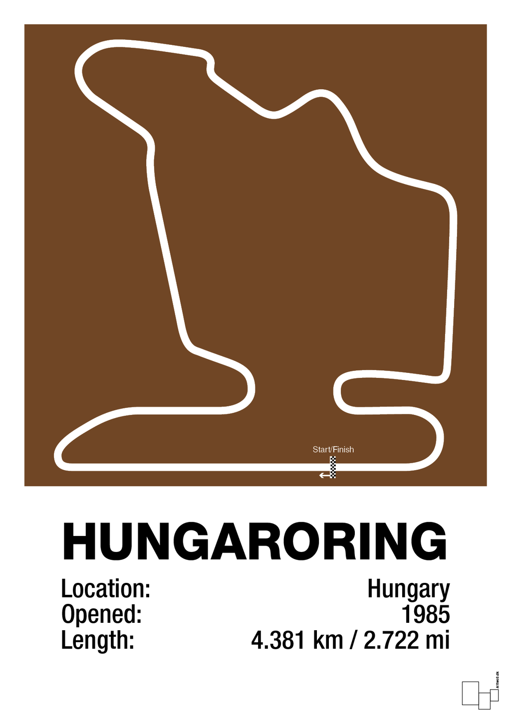 plakat: hungaroring - dark brown-Formel 1-A1two3