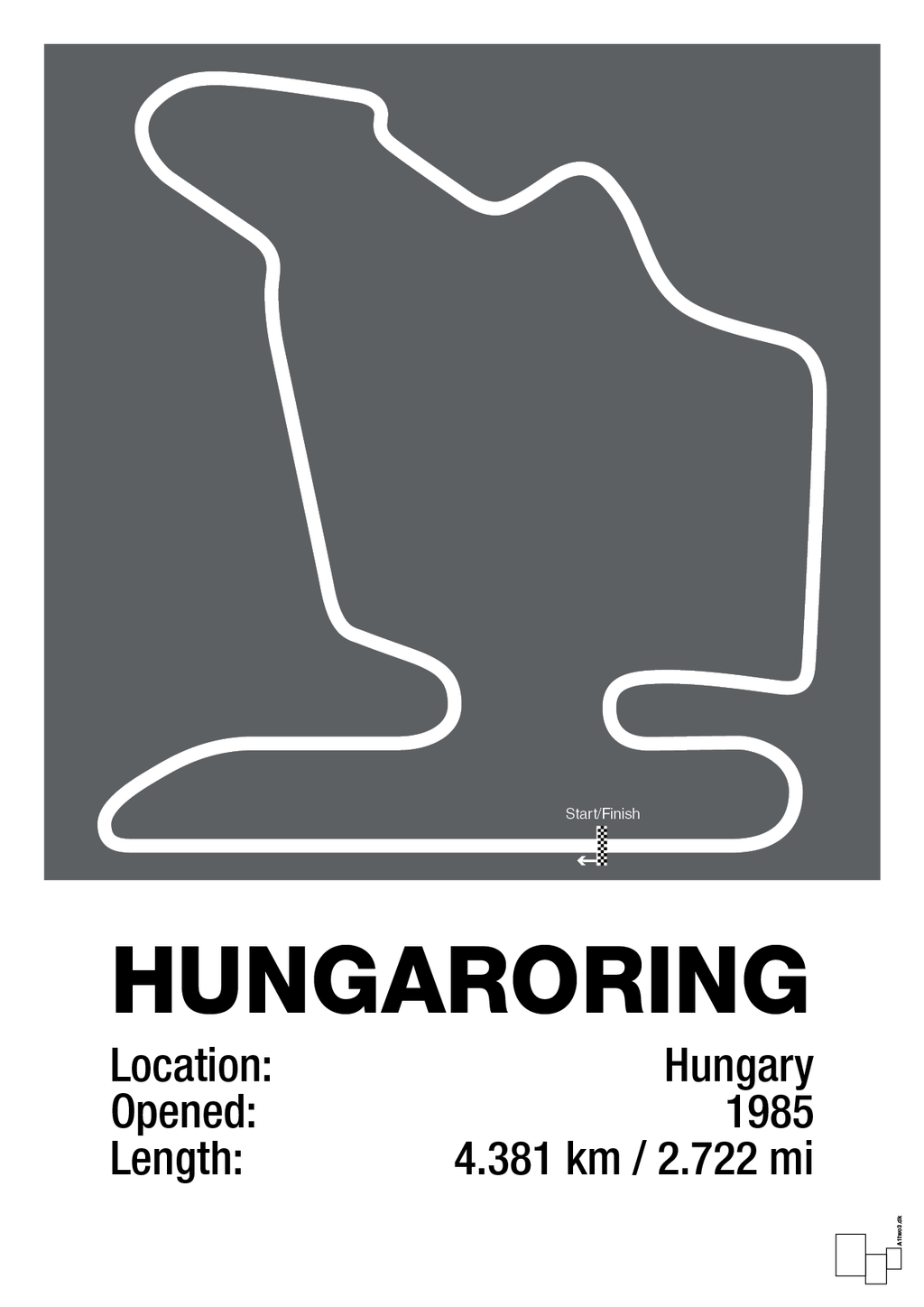 plakat: hungaroring - graphic charcoal-Formel 1-A1two3