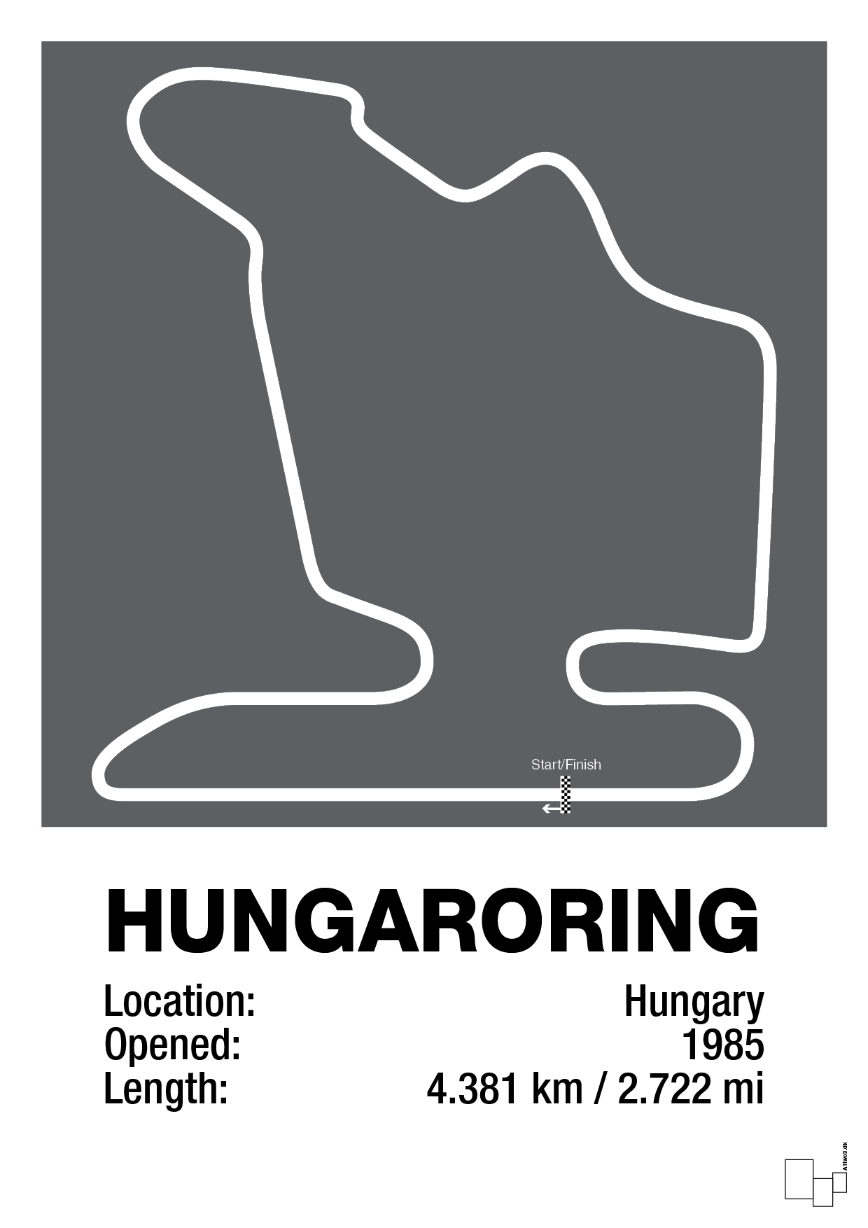 plakat: hungaroring - graphic charcoal-Formel 1-A1two3