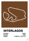 plakat: interlagos circuit - dark brown-Formel 1-A1two3