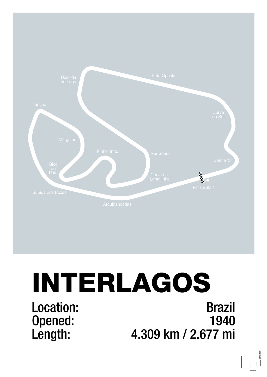 plakat: interlagos circuit - light drizzle-Formel 1-A1two3
