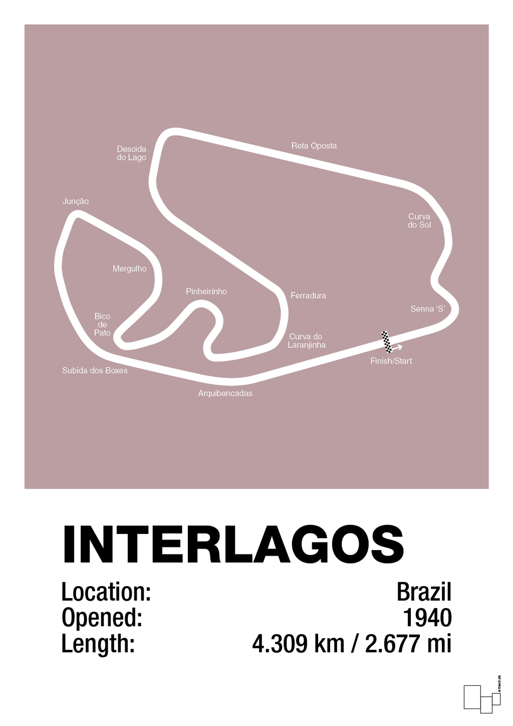 plakat: interlagos circuit - light rose-Formel 1-A1two3