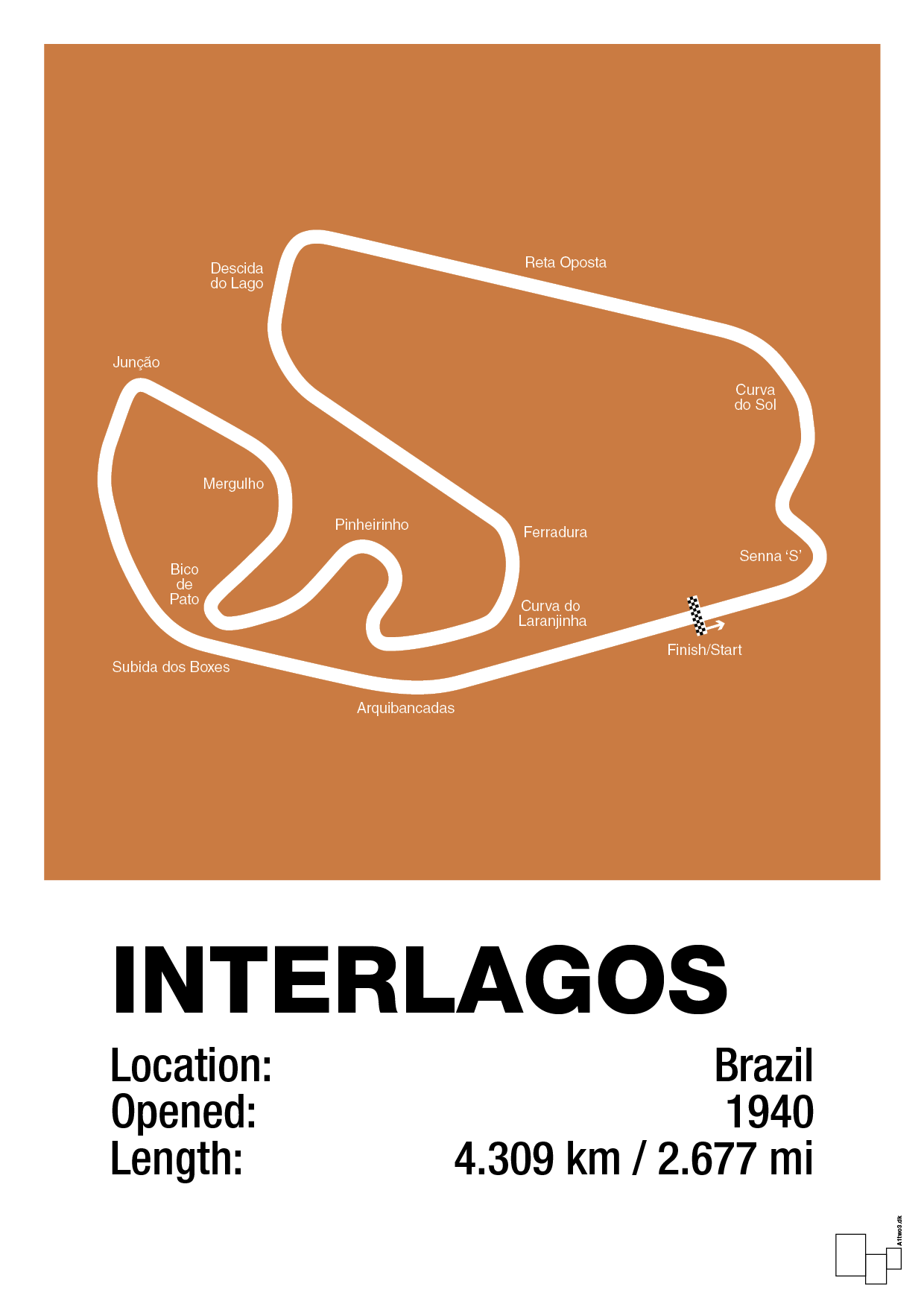 plakat: interlagos circuit - rumba orange-Formel 1-A1two3