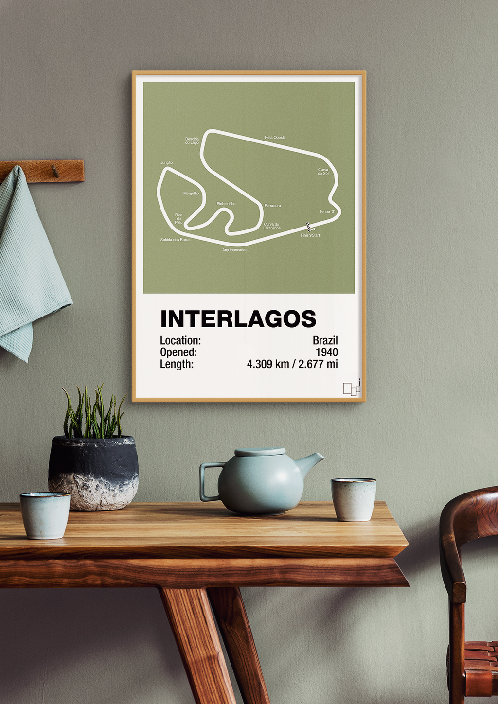 plakat: interlagos circuit - graphic charcoal-Formel 1-A1two3