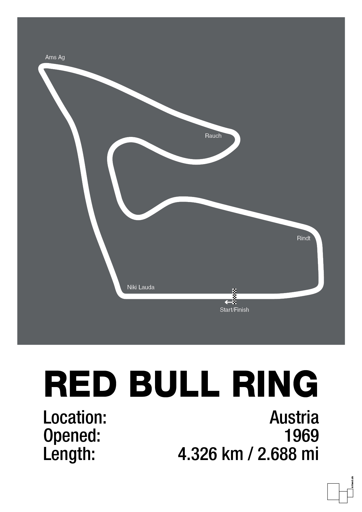 plakat: red bull ring - graphic charcoal-Formel 1-A1two3