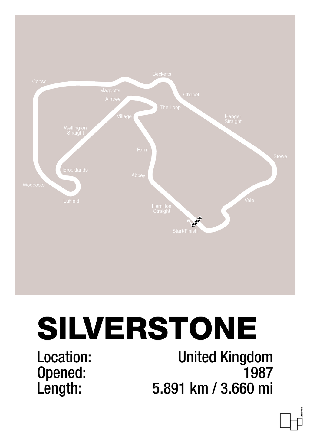 plakat: silverstone circuit - broken beige-Formel 1-A1two3