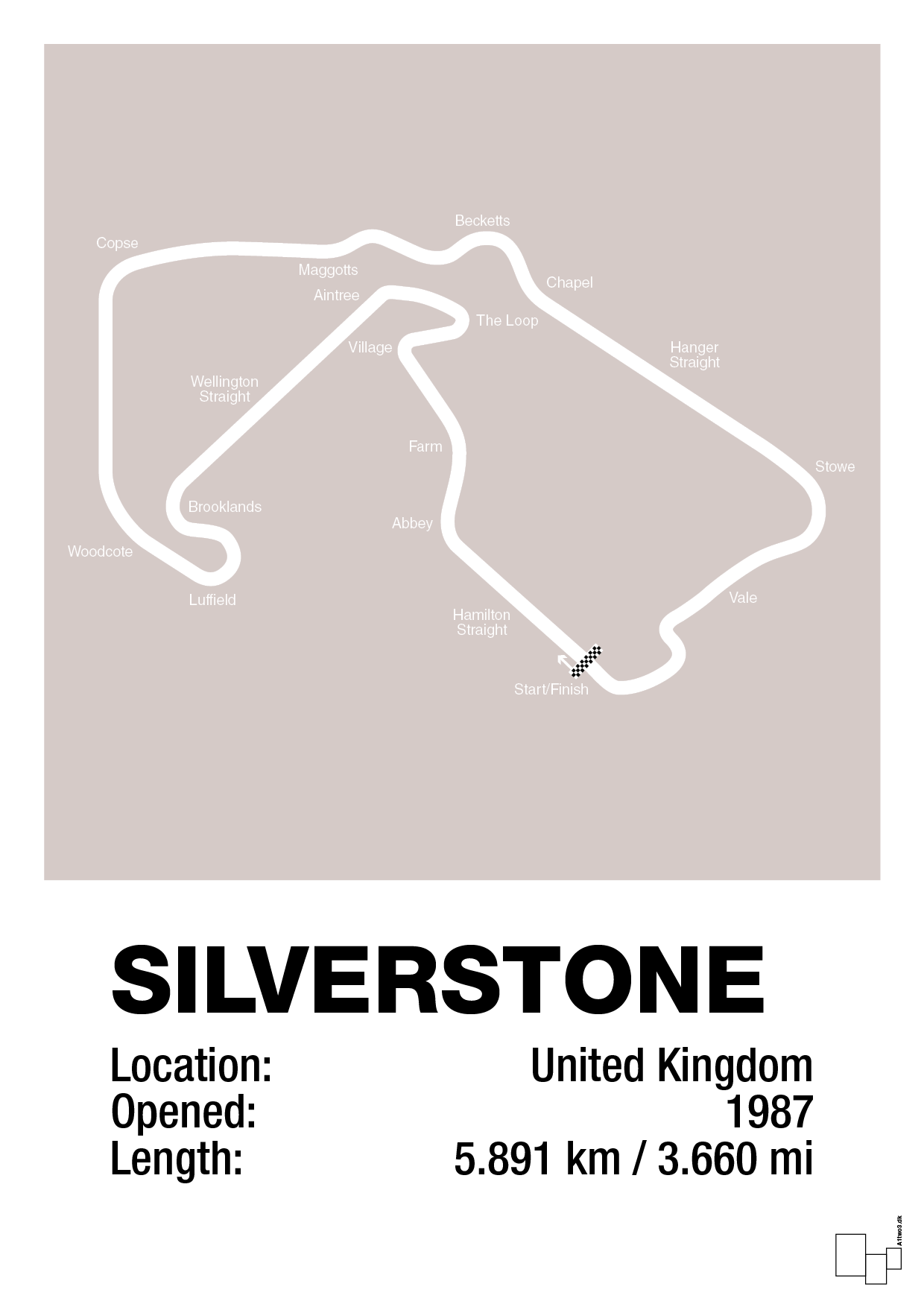 plakat: silverstone circuit - broken beige-Formel 1-A1two3