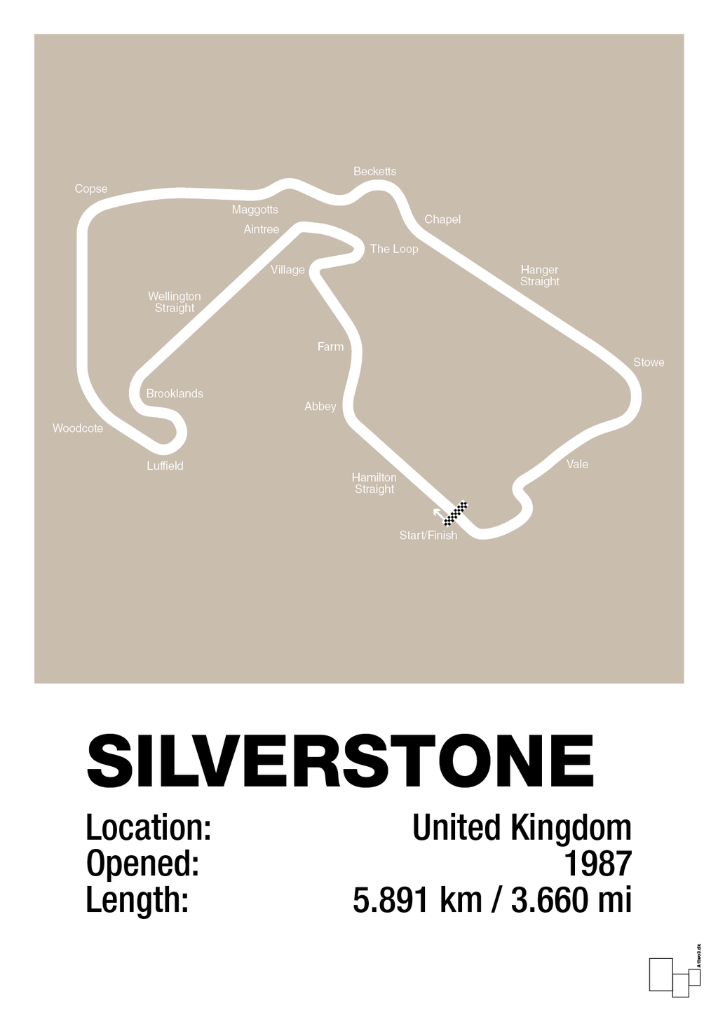 plakat: silverstone circuit - creamy mushroom-Formel 1-A1two3