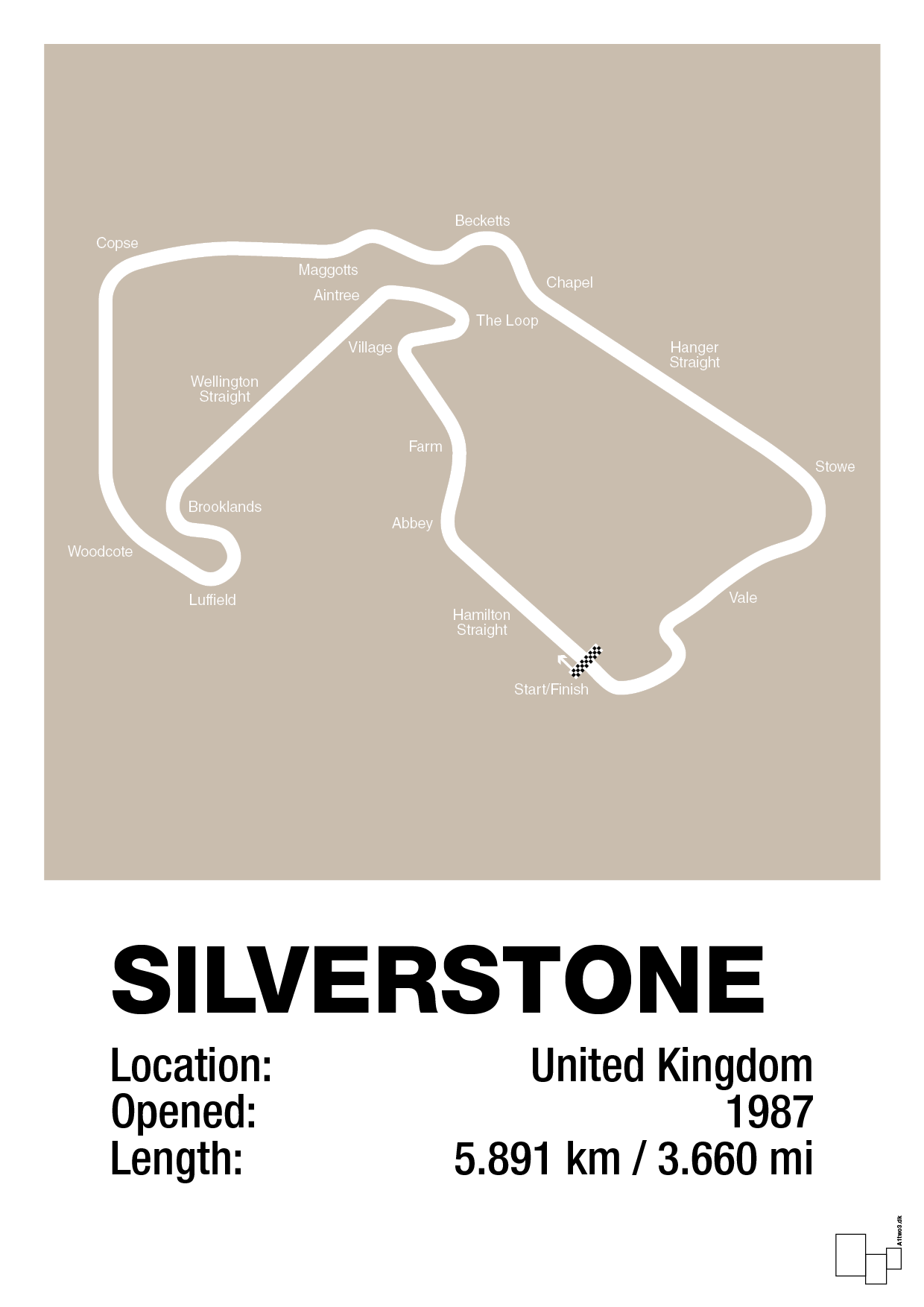 plakat: silverstone circuit - creamy mushroom-Formel 1-A1two3