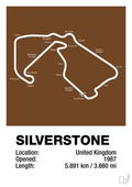 plakat: silverstone circuit - dark brown-Formel 1-A1two3