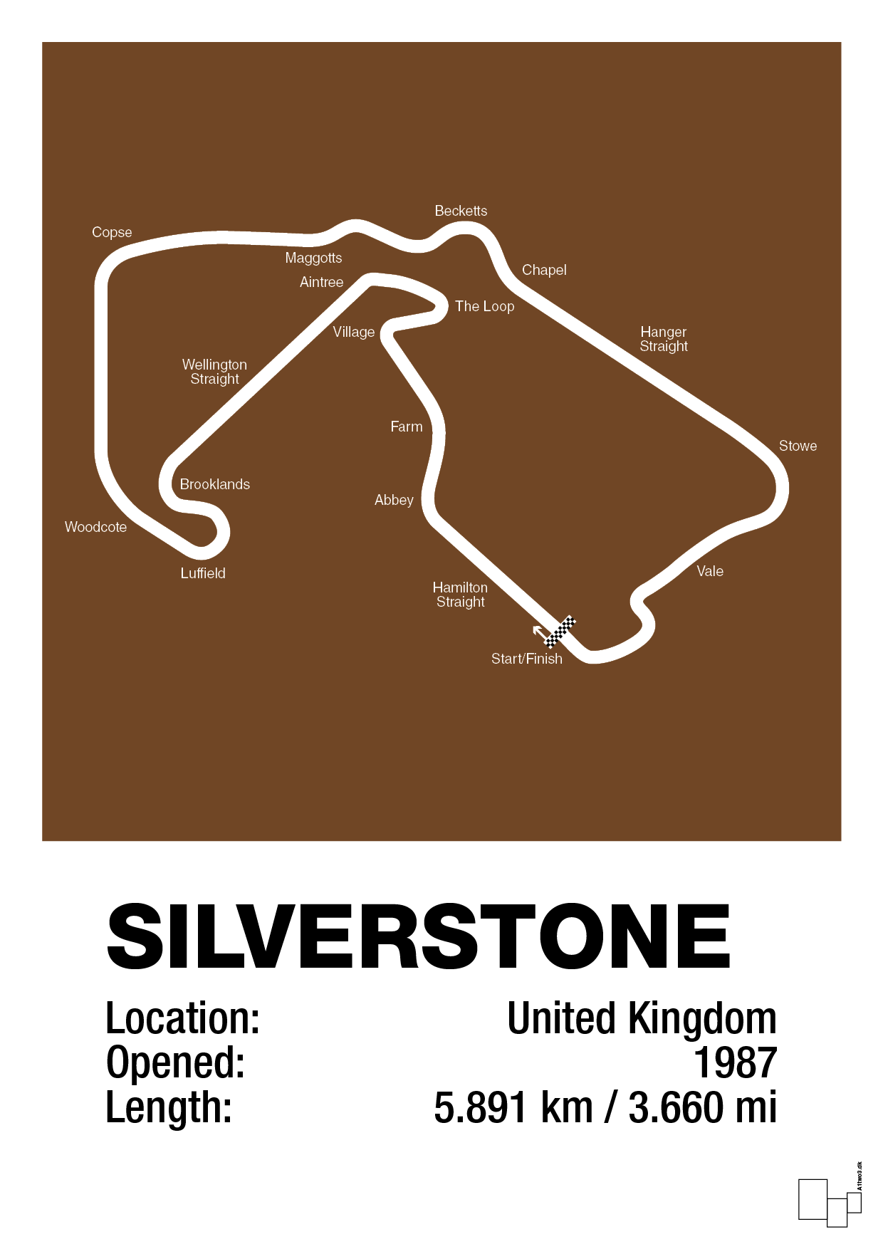 plakat: silverstone circuit - dark brown-Formel 1-A1two3