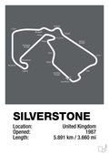 plakat: silverstone circuit - graphic charcoal-Formel 1-A1two3