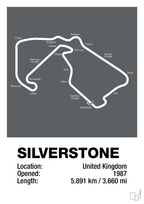 plakat: silverstone circuit - graphic charcoal-Formel 1-A1two3