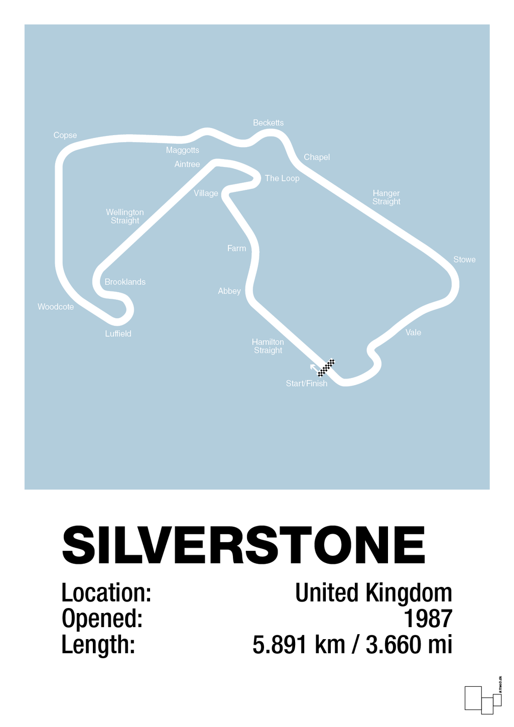 plakat: silverstone circuit - heavenly blue-Formel 1-A1two3