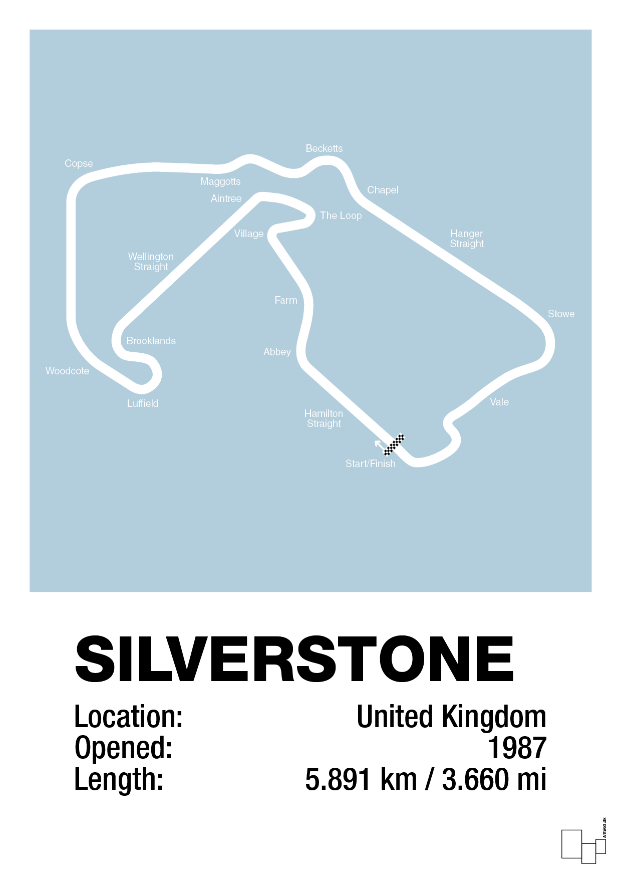 plakat: silverstone circuit - heavenly blue-Formel 1-A1two3