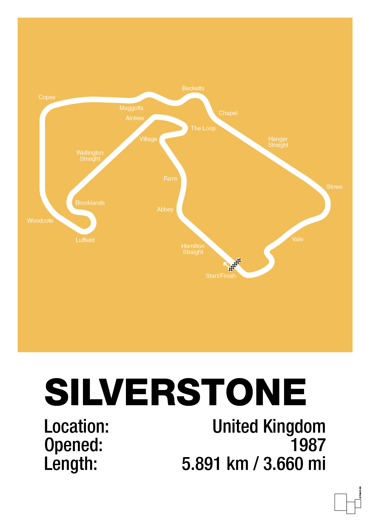 plakat: silverstone circuit - honeycomb-Formel 1-A1two3