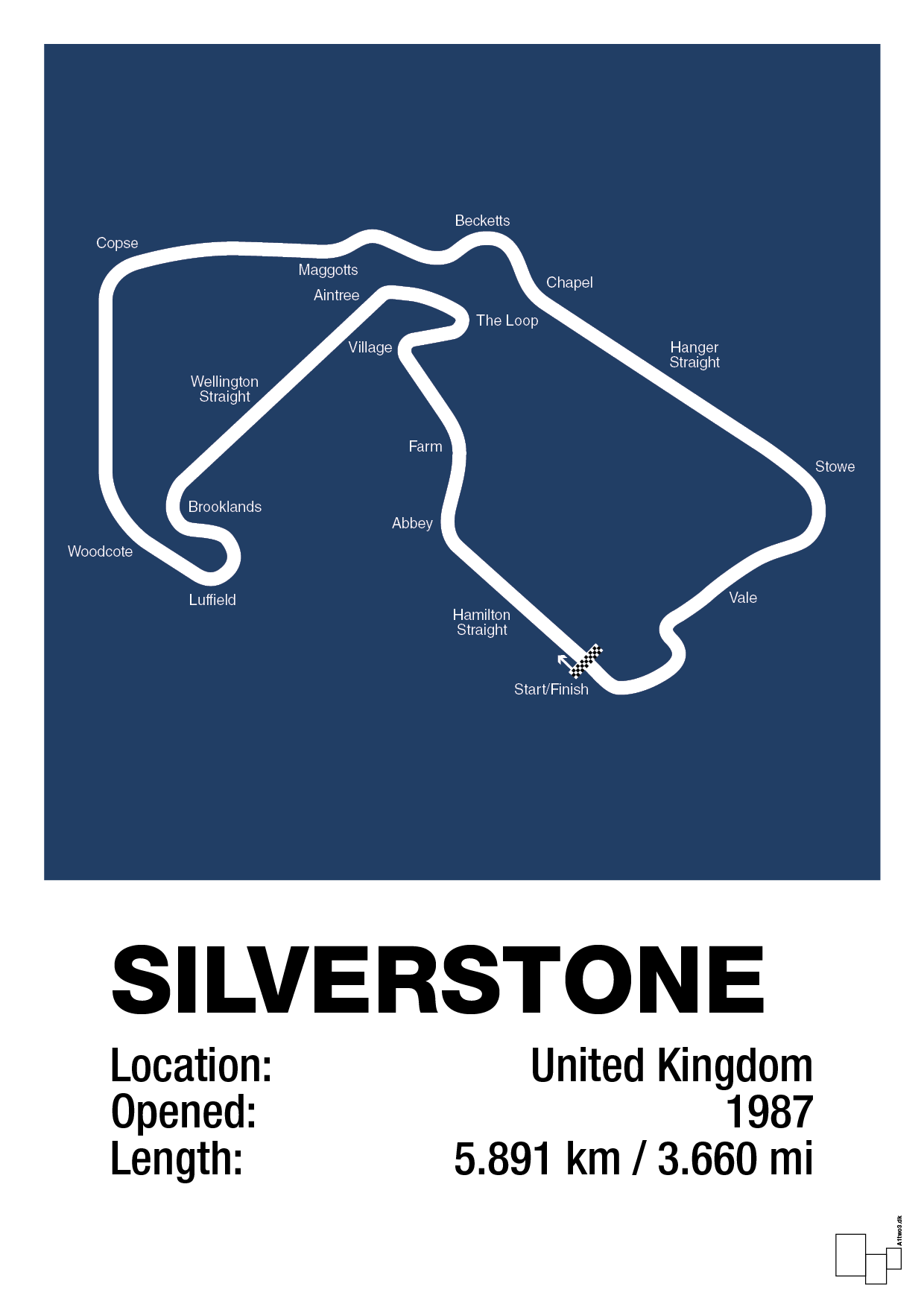 plakat: silverstone circuit - lapis blue-Formel 1-A1two3