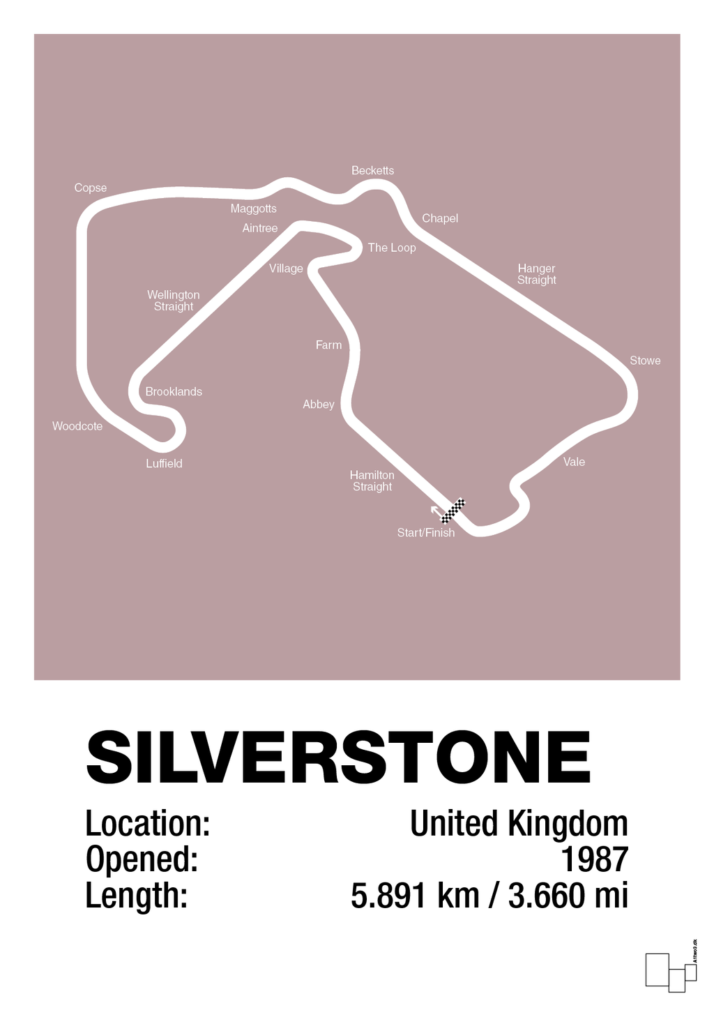 plakat: silverstone circuit - light rose-Formel 1-A1two3