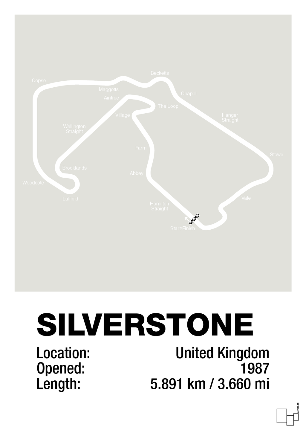 plakat: silverstone circuit - painters white-Formel 1-A1two3