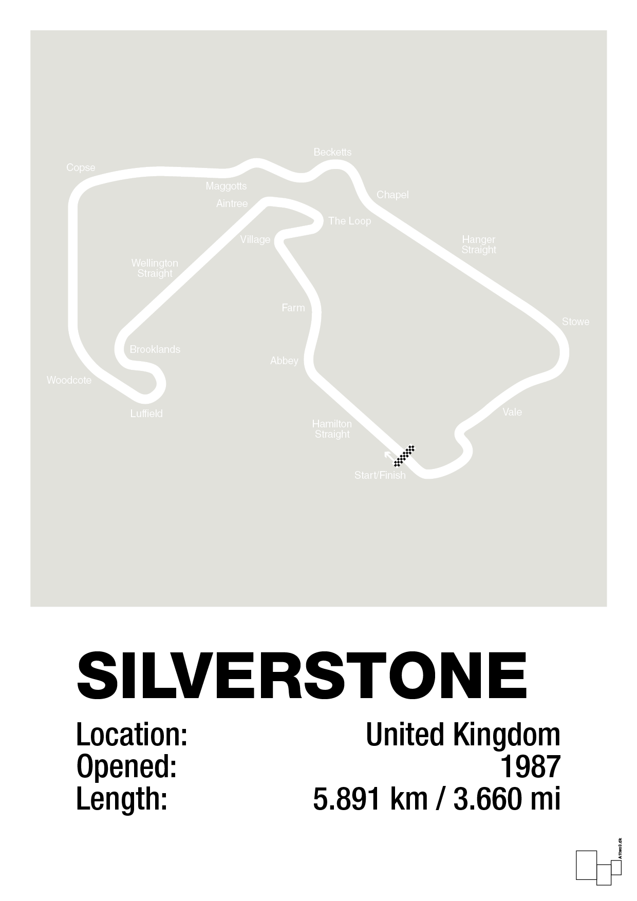plakat: silverstone circuit - painters white-Formel 1-A1two3