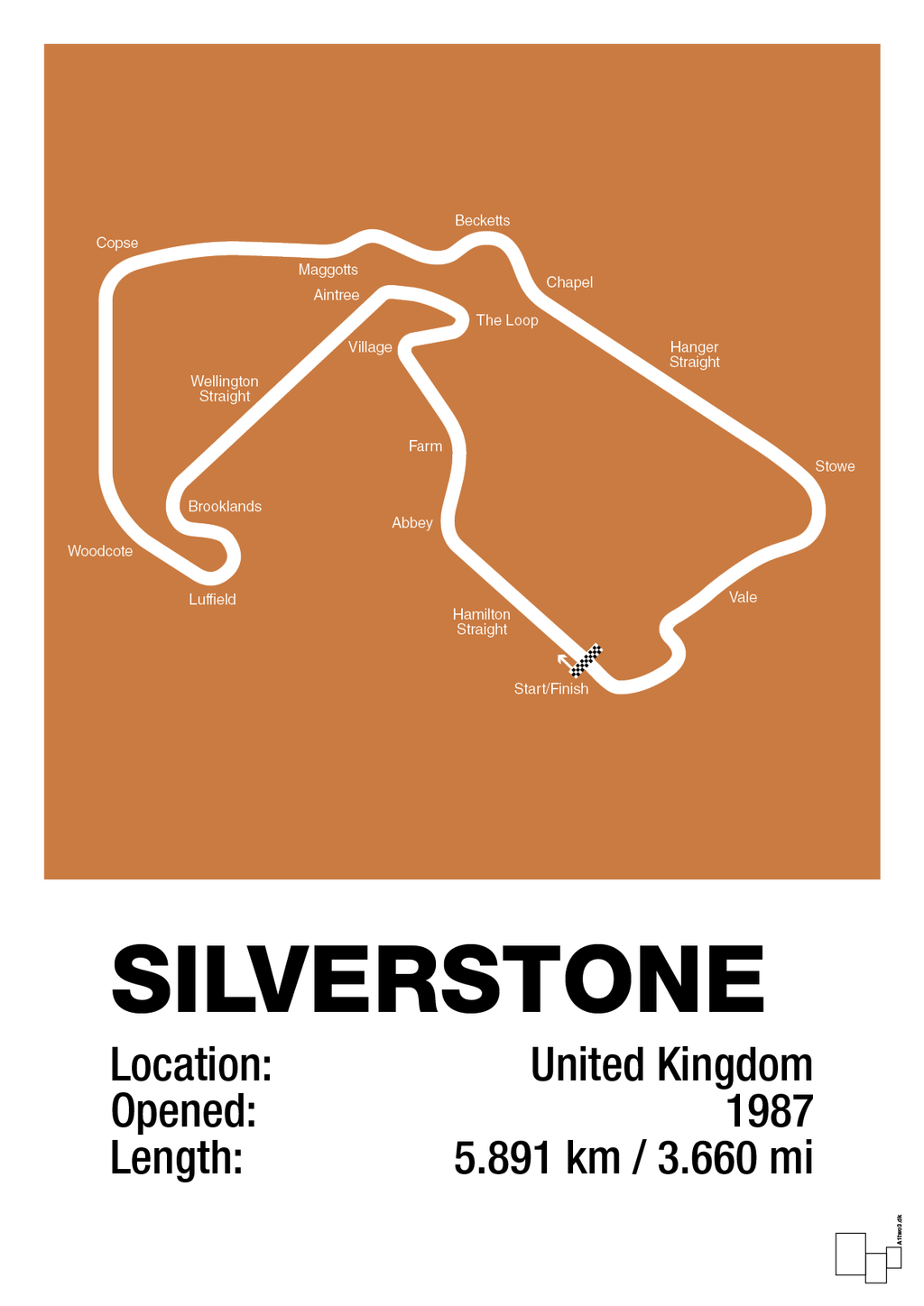 plakat: silverstone circuit - rumba orange-Formel 1-A1two3