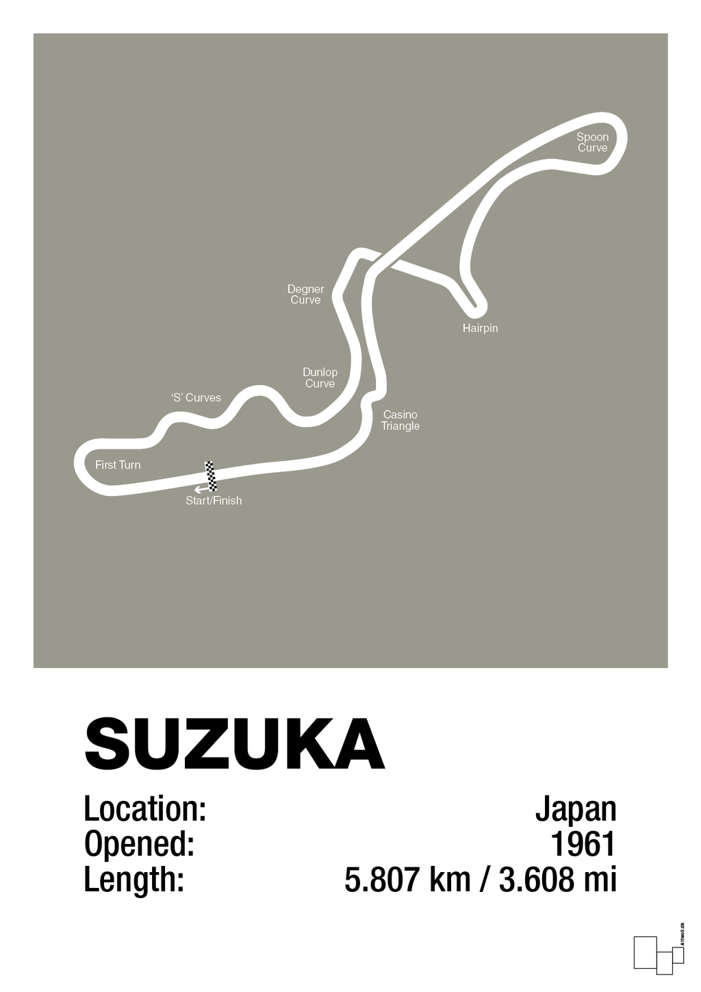 plakat: suzuka circuit - battleship gray-Formel 1-A1two3
