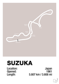 plakat: suzuka circuit - broken beige-Formel 1-A1two3