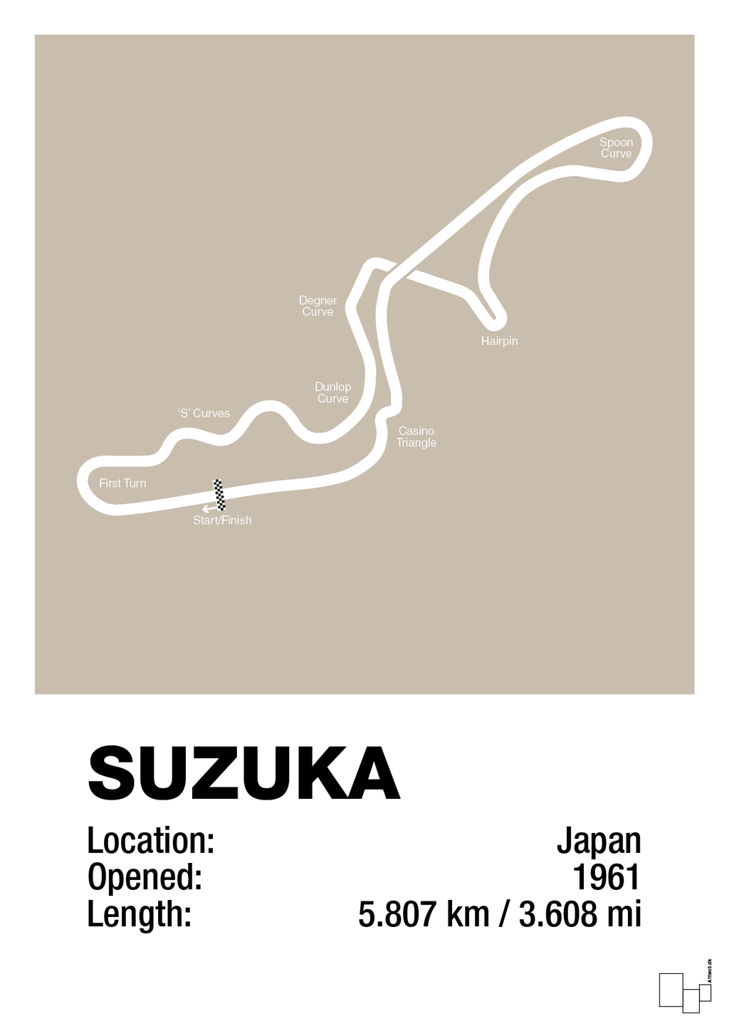 plakat: suzuka circuit - creamy mushroom-Formel 1-A1two3